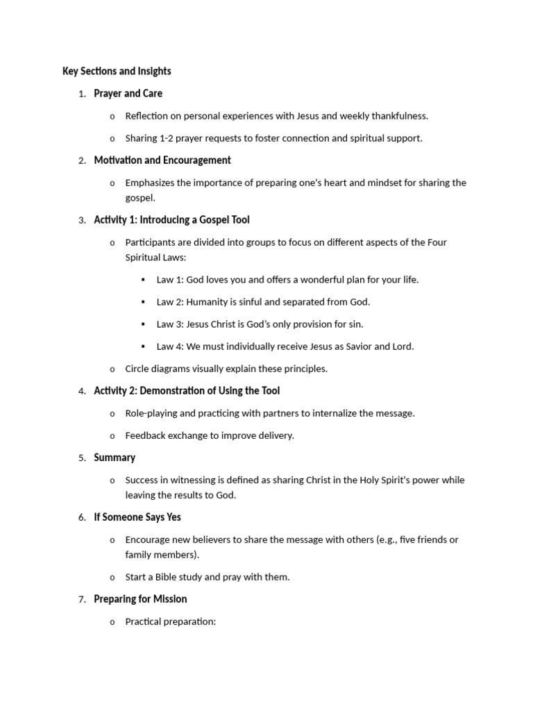 Key Sections and Insights | PDF | Jesus | Prayer