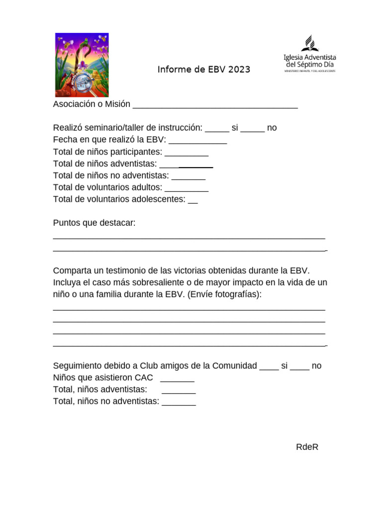 Informe EBV 2023: Participación y Resultados | PDF