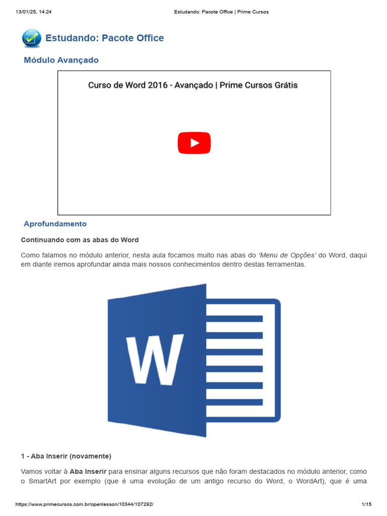 Word 2016: Recursos Avançados Explicados | PDF | Citação | Imagem