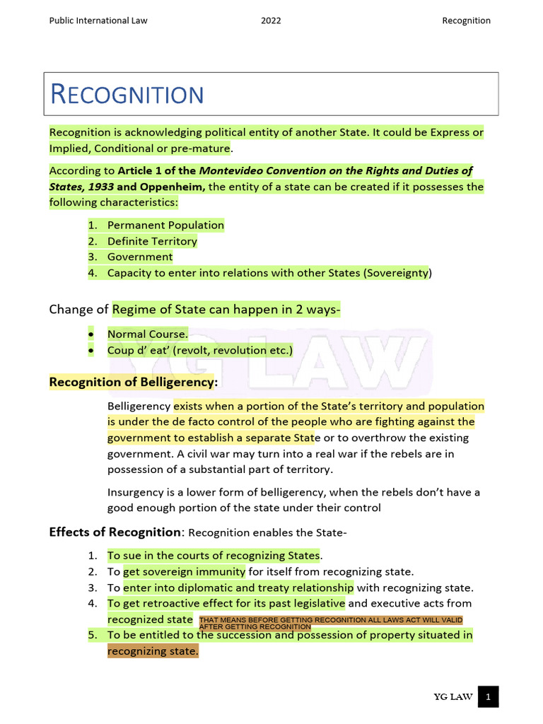 Understanding State Recognition in Law | PDF | Justice | De Facto