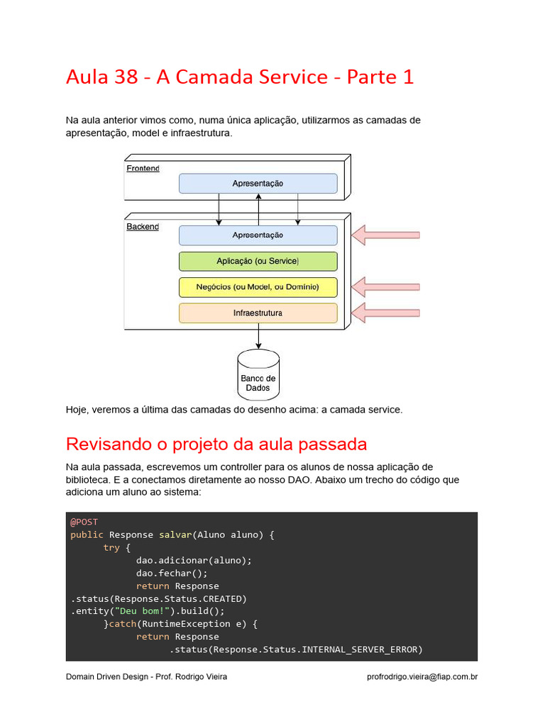 Camada Service em Aplicações Java | PDF | Biblioteca (informática ...