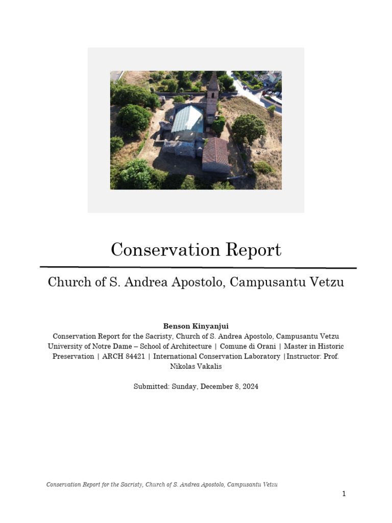 Curated visual reference: Sacristy Conservation Report S Andrea Apostolo Pdf Photo Inspiration