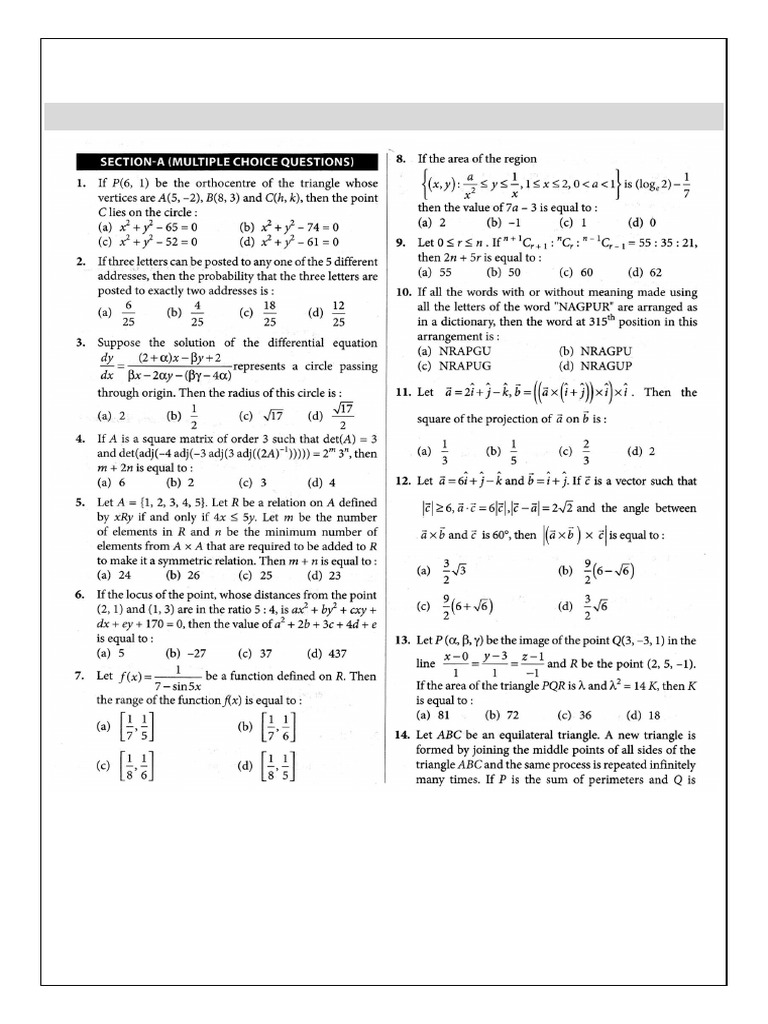 PYQ Test Paper 2 Solution | PDF