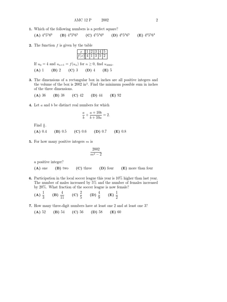 AMC12 Pprob | PDF