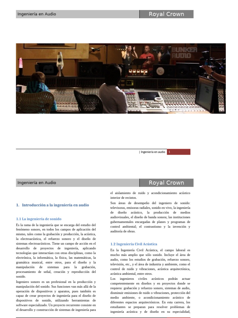 Introducción a la Ingeniería en Audio | PDF | Grabación y reproducción ...
