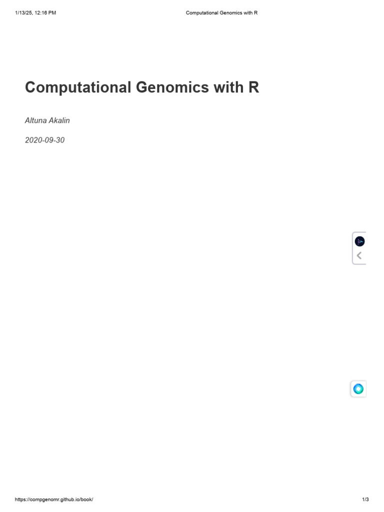 Fundamentals of Genomics with R | PDF