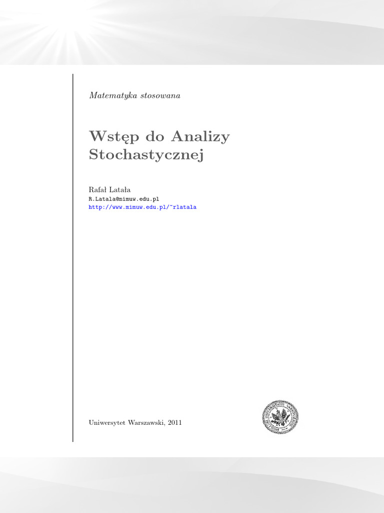 Wstęp Do Analizy Stochastycznej | PDF
