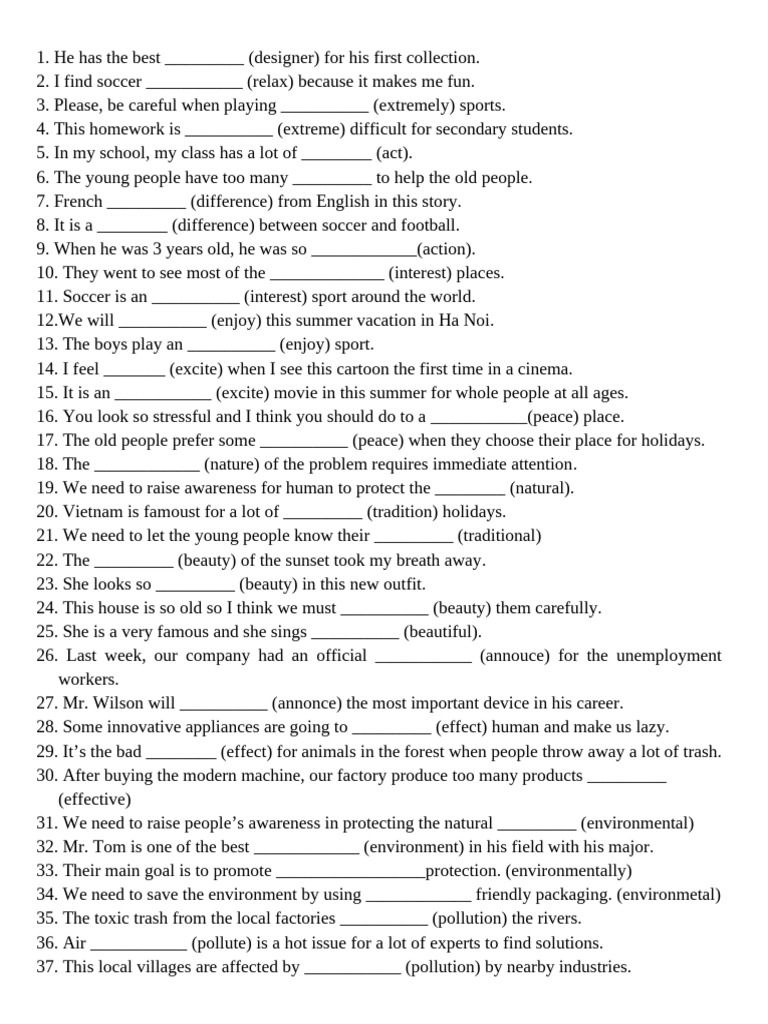 Vocabulary Exercises for Language Learning | PDF | Recycling | Waste