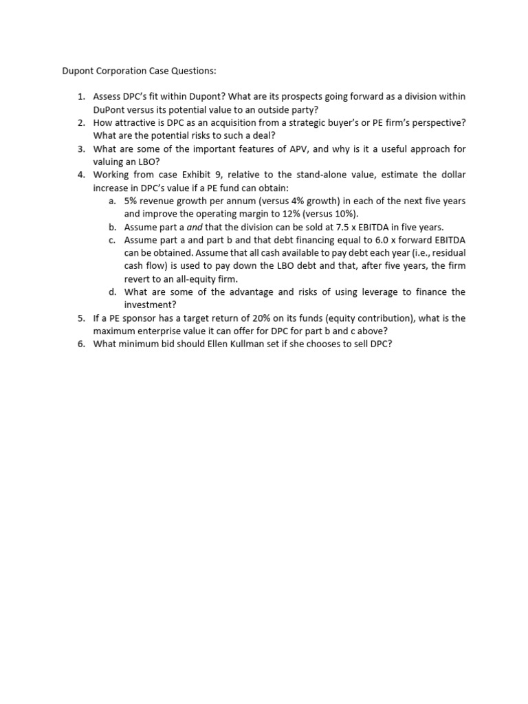 Evaluating Dupont's Performance Coatings Sale | PDF