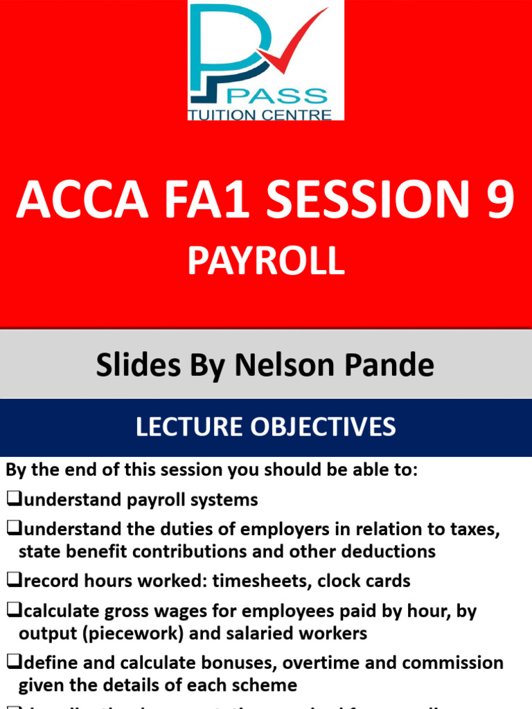 Fa1 Session 9 by N Pande | PDF | Payroll Tax | Payroll
