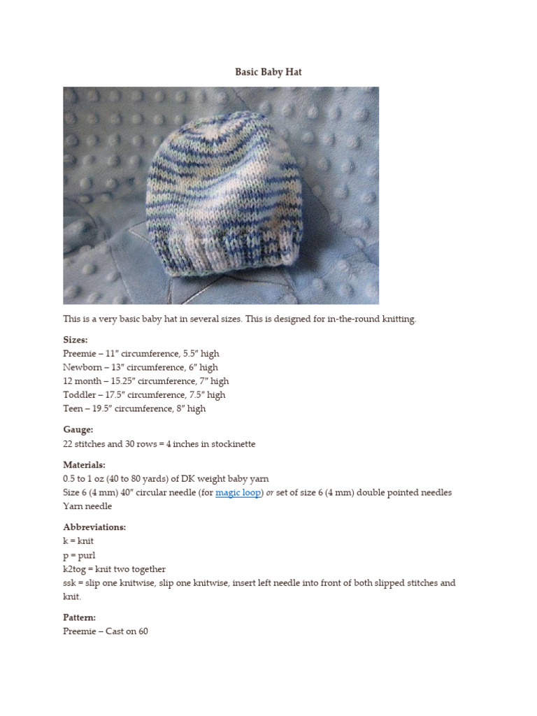 Basic Baby Hat | PDF