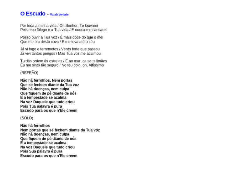 Letra da Música 