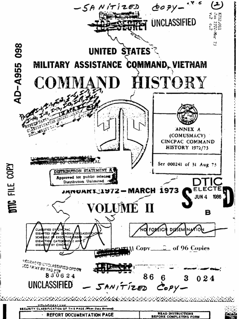 Command History 1972-1973 Volume II | PDF | Classified Information In ...