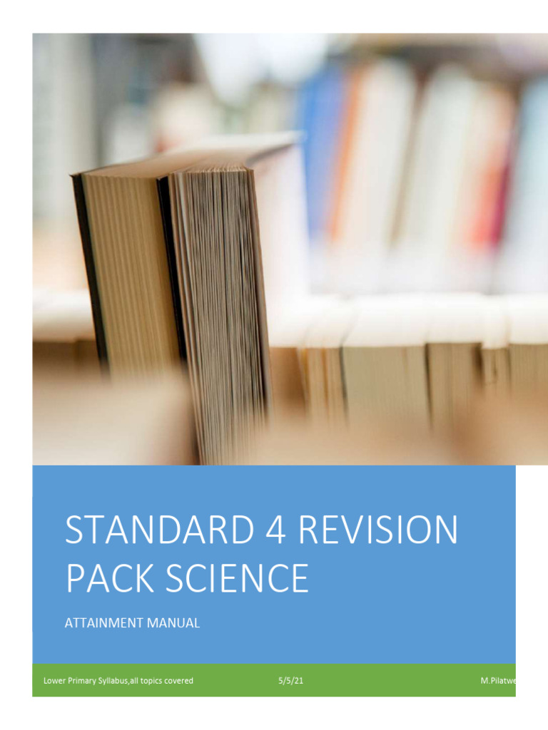 Standard 4 Science Revision Pack | PDF | Foods | Cooking