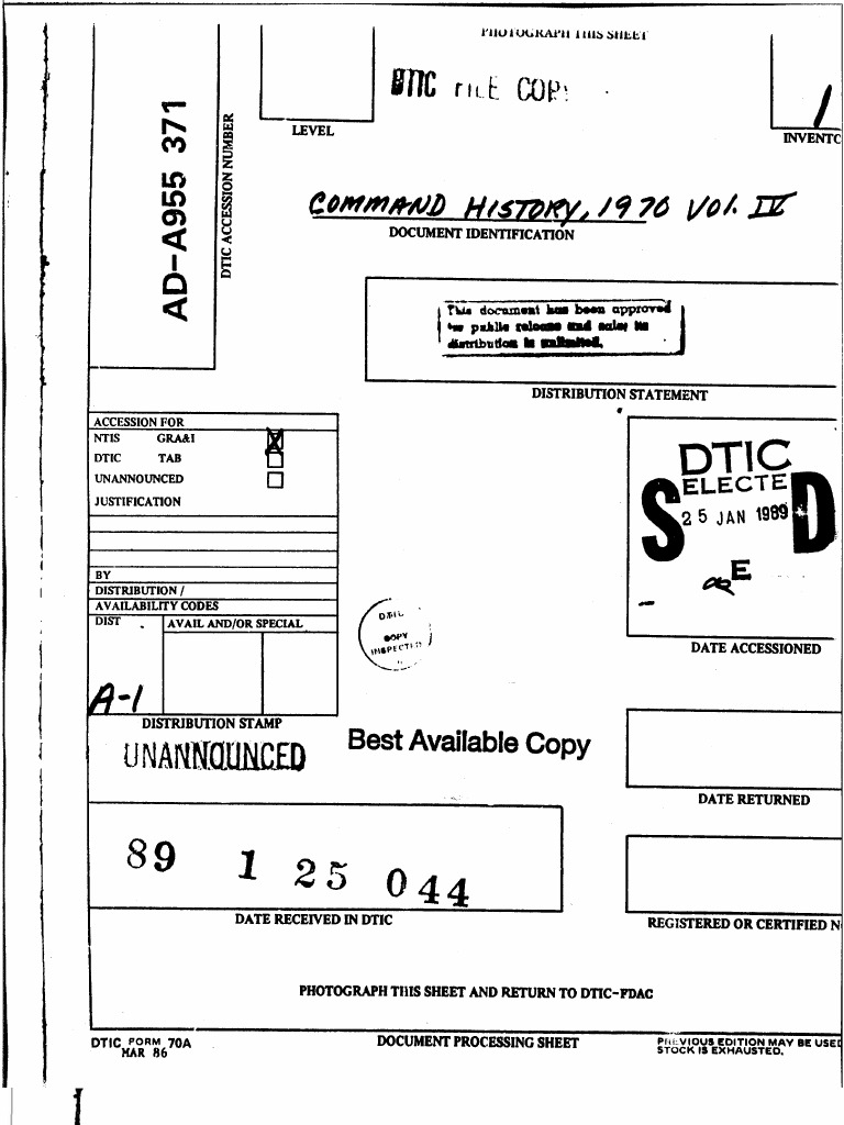 USMACV Command History Volume IV 1970 | PDF | Classified Information In ...