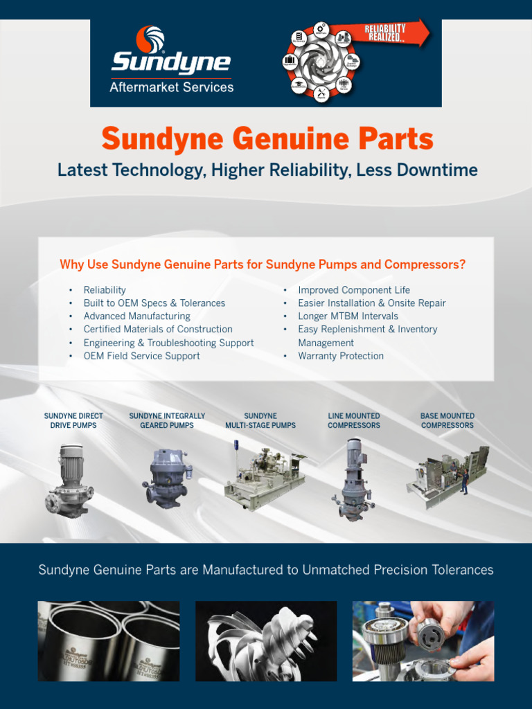 Sundyne OEM Parts: Reliability & Safety | PDF | Pump | Reliability ...