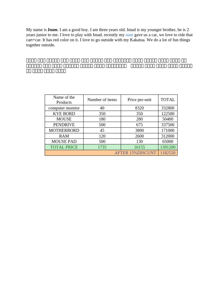 Total Price 1735 16155 1391200: AFTER 15%DISCUNT 1182520 | PDF