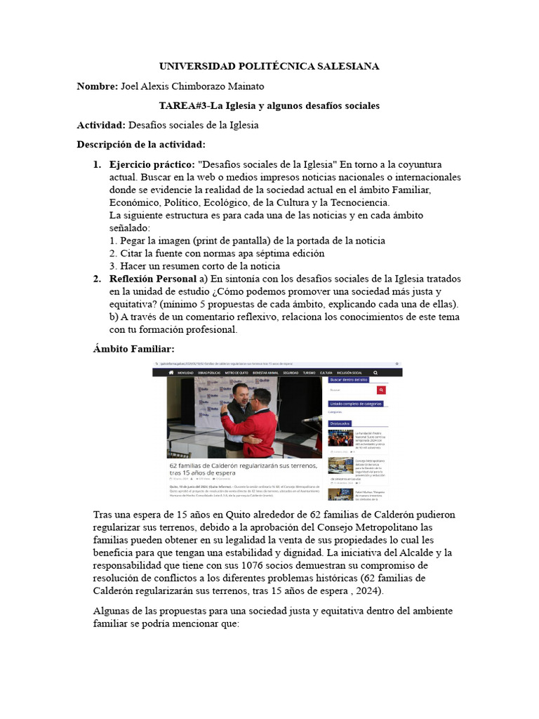 Desafíos Sociales de la Iglesia Actual | PDF | Ecuador | Sociedad