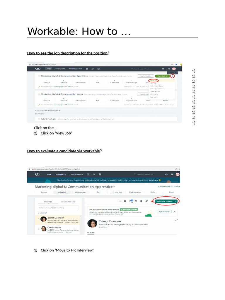 Workable Job Description and Evaluation Guide | PDF