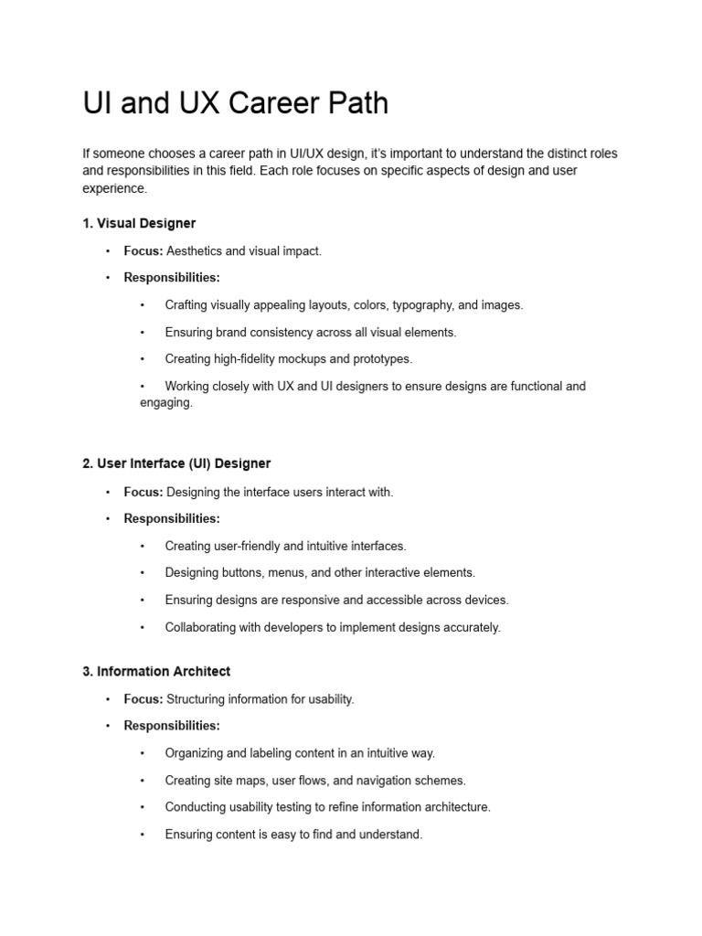 UI and UX Career Path | PDF | Web Design | Usability