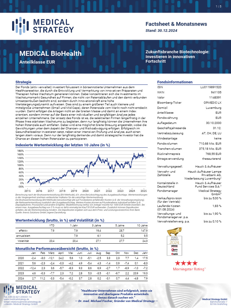 12-2024 Factsheet MEDICAL BioHealth EUR | PDF