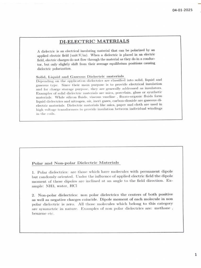 Eng Phy Dielectric Notes | PDF