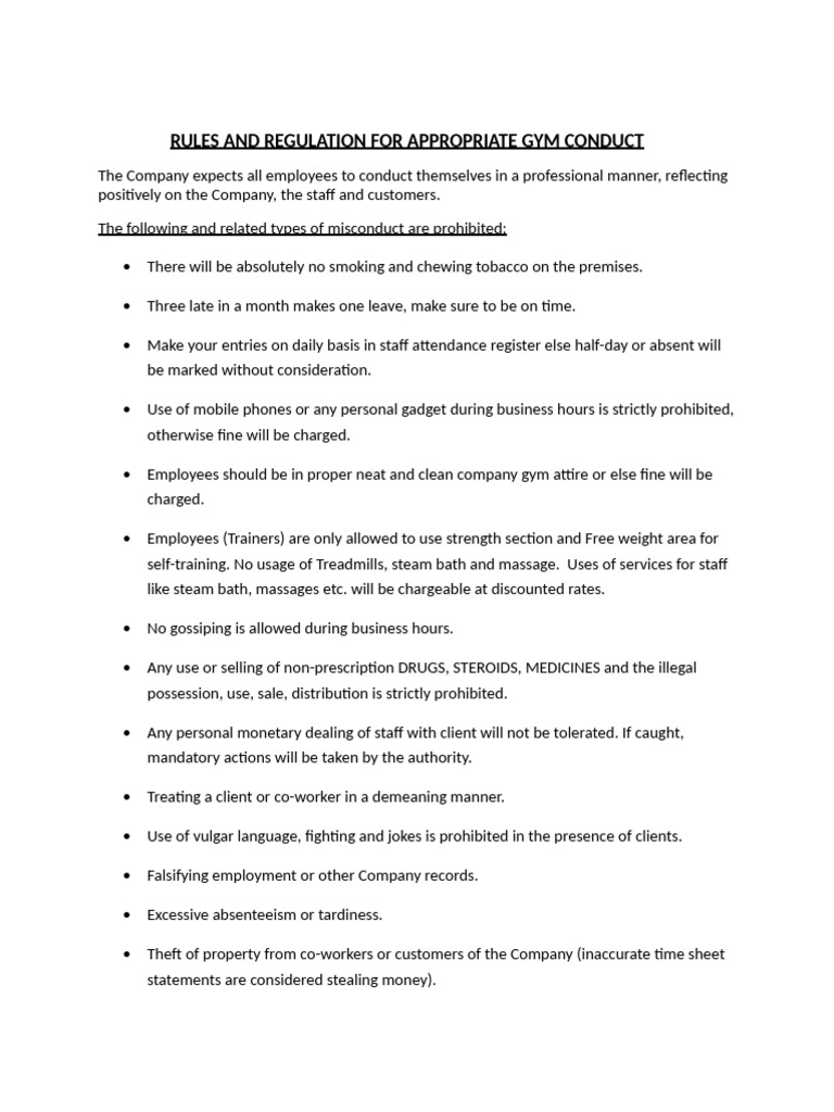 Staff Rules & Regulations | PDF