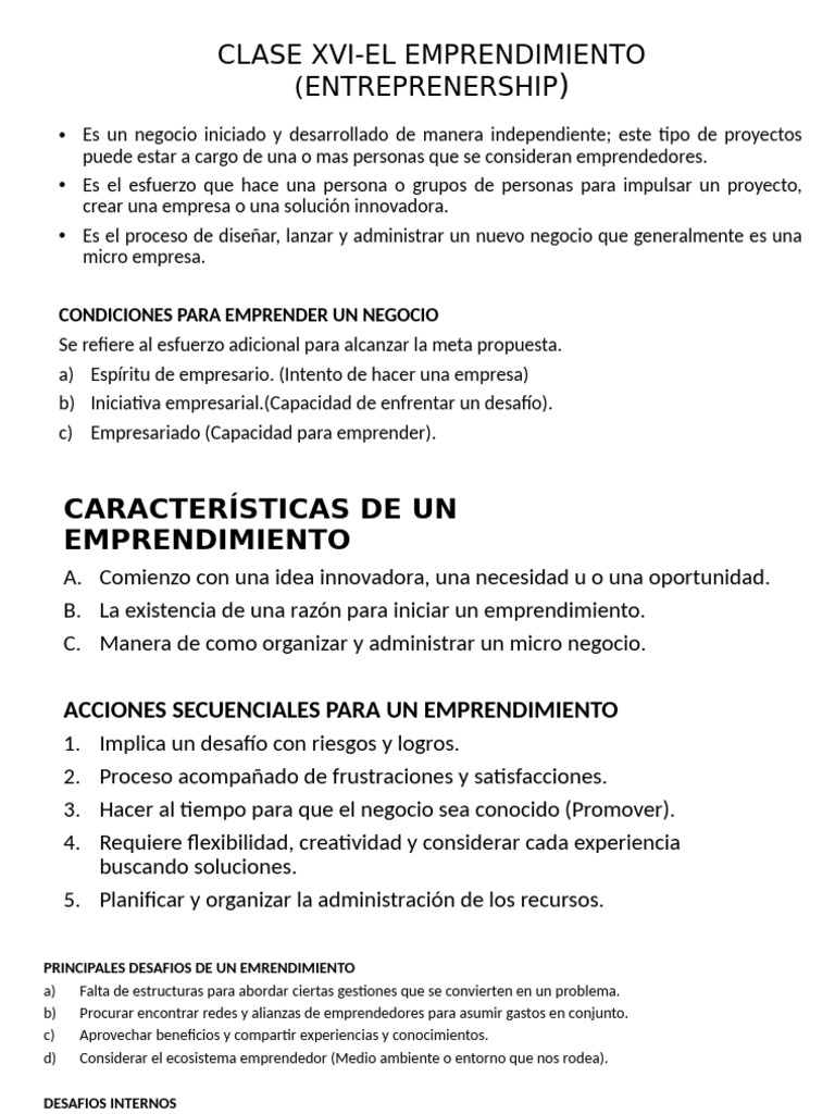 Claves del Emprendimiento Exitoso | PDF | Iniciativa empresarial ...