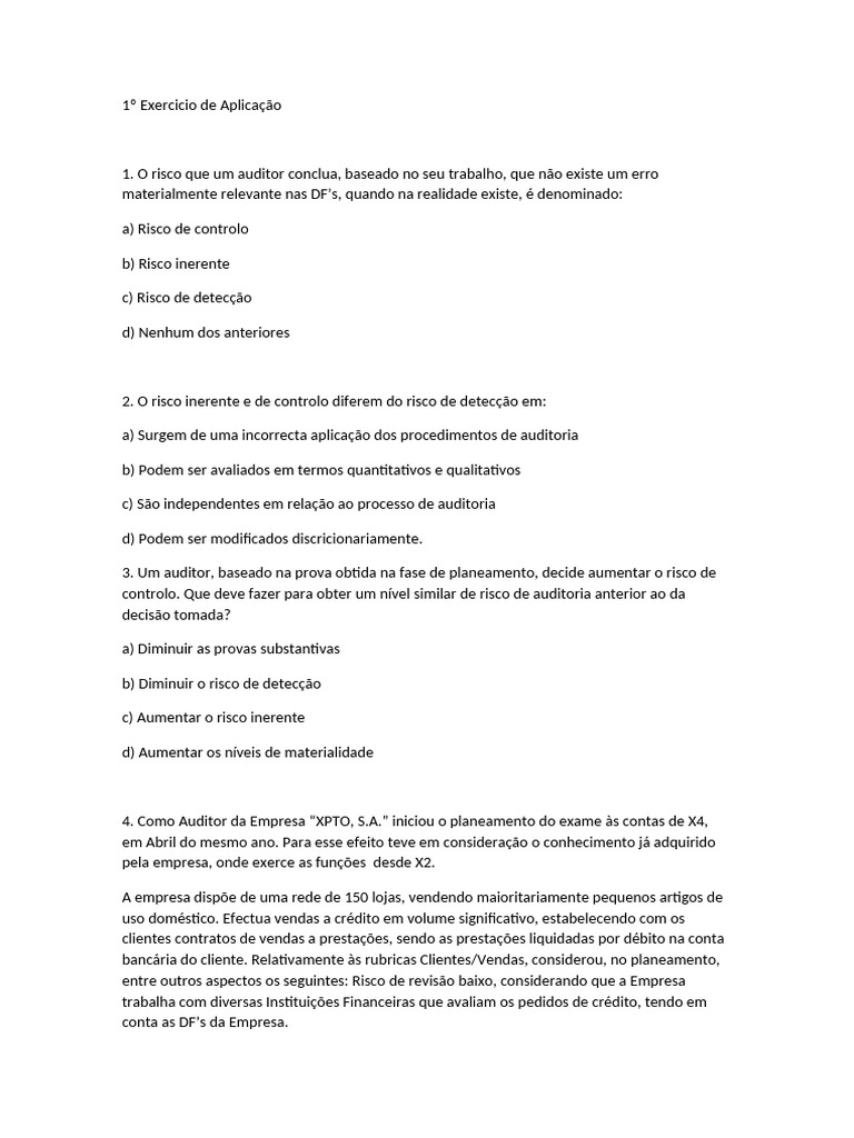 Riscos de Auditoria e Planejamento Eficaz | PDF | Avaliação de risco ...