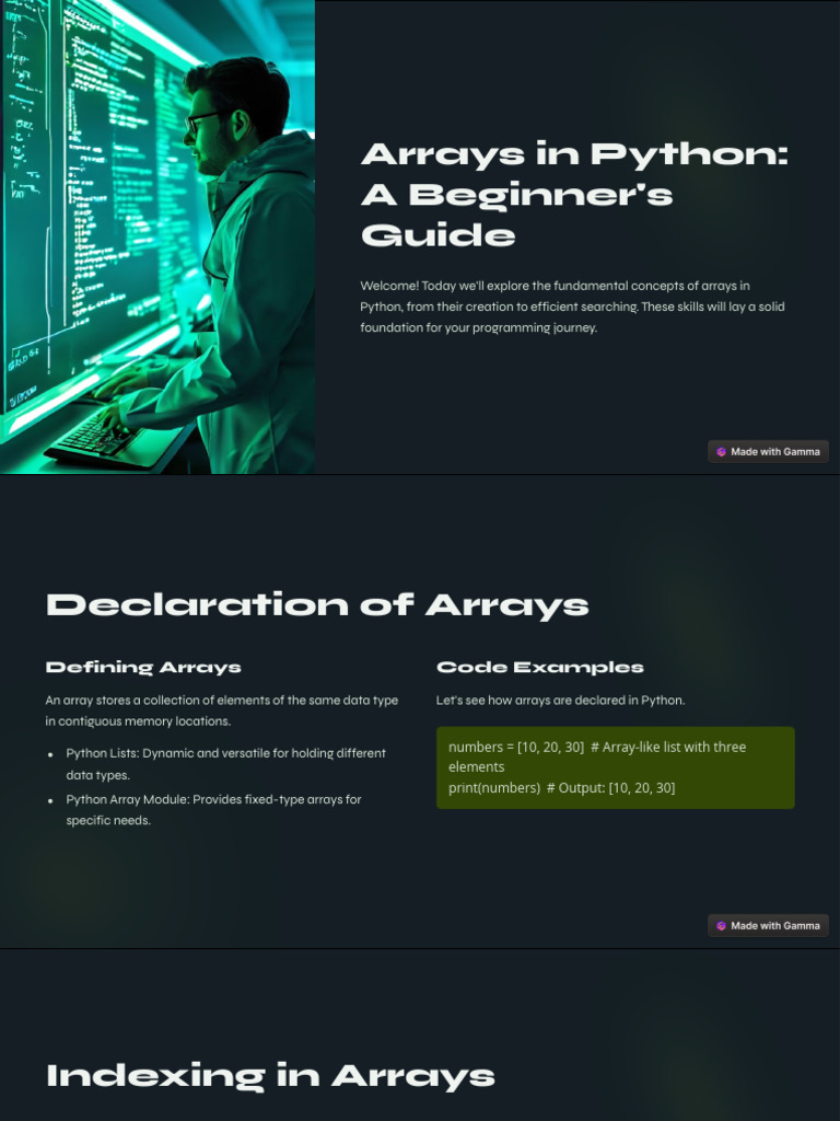 Arrays in Python a Beginners Guide | PDF | Software Development ...