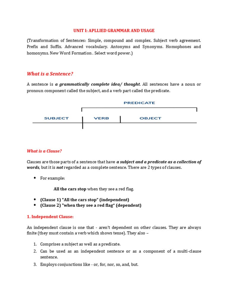 UNIT I (1) soft skill | PDF | Verb | Grammatical Number