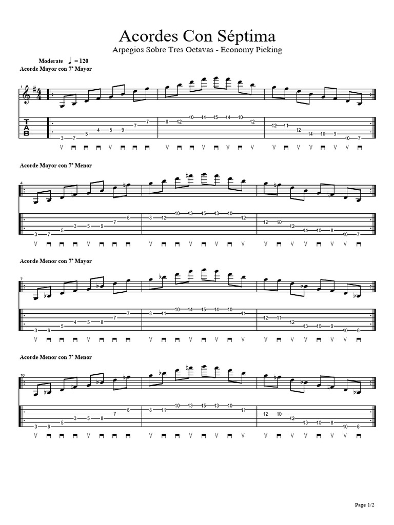 Acordes y Arpegios con Séptima | PDF