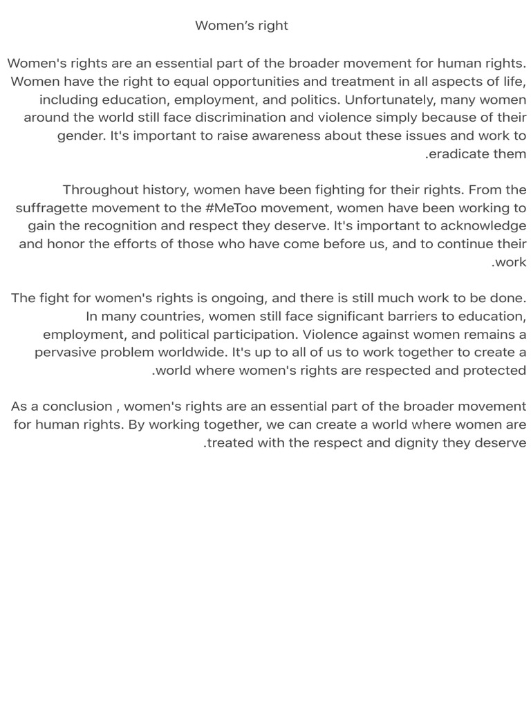 Women's Rights: A Global Necessity | PDF