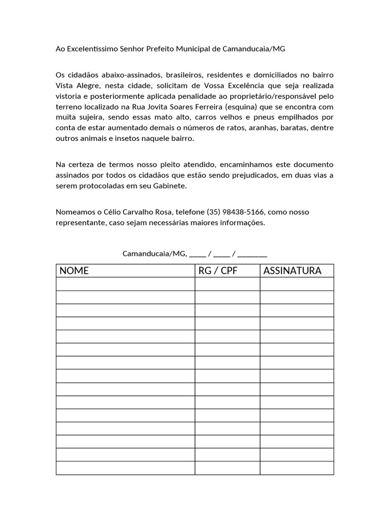Abaixo Assinado | PDF