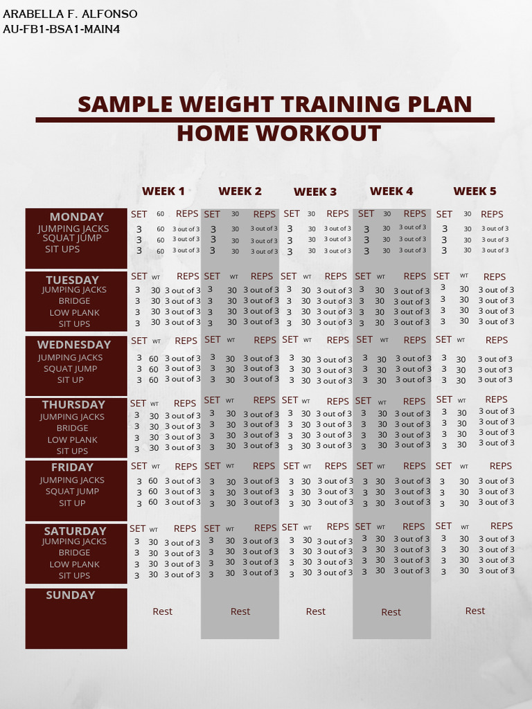 Gray Maroon Modern Workout Planner | PDF