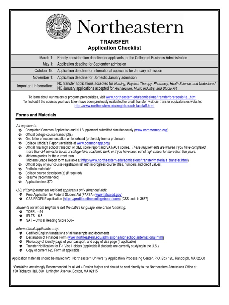 A Comprehensive Guide to Transferring to Northeastern University