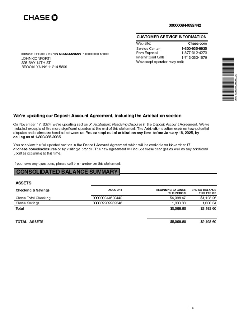 Chase Account Updates & Arbitration | PDF | Arbitration | Automated ...