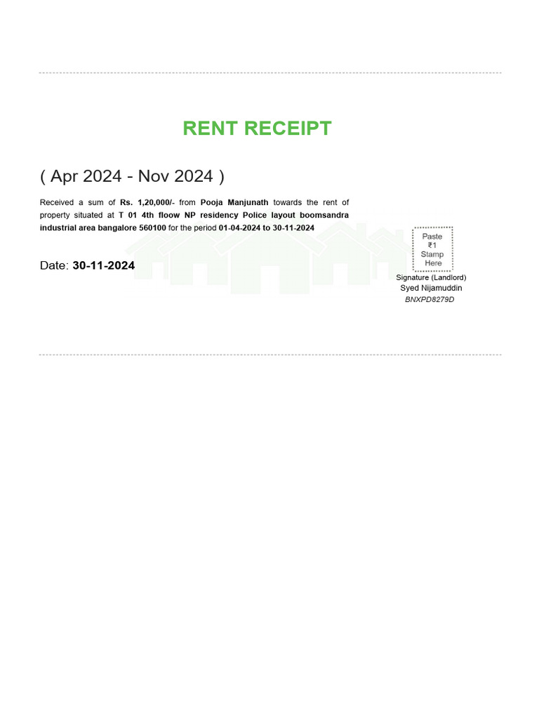Rent Receipts | PDF