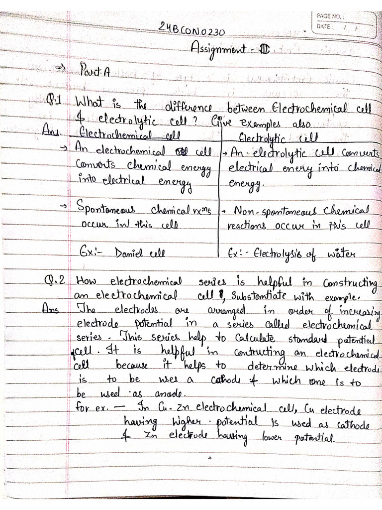 Chemistry Assignment 3 | PDF