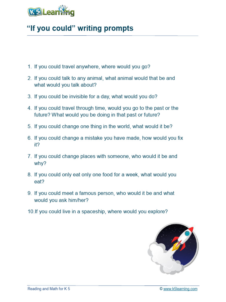 Conditional Writing Prompts for K-5 | PDF