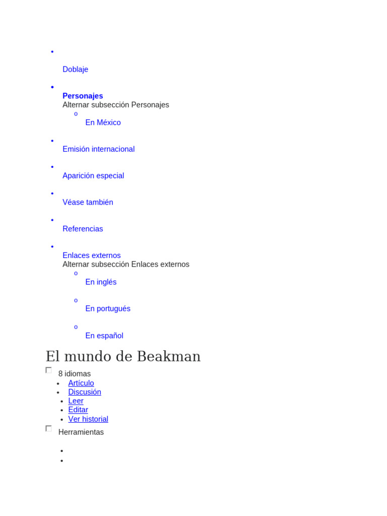 El mundo de Beakman: Doblaje y Personajes | PDF | Televisión