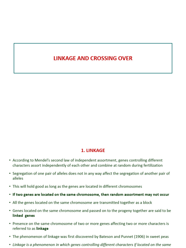 Linkage and Crossing Over Explained | PDF | Genetic Linkage | Dominance ...