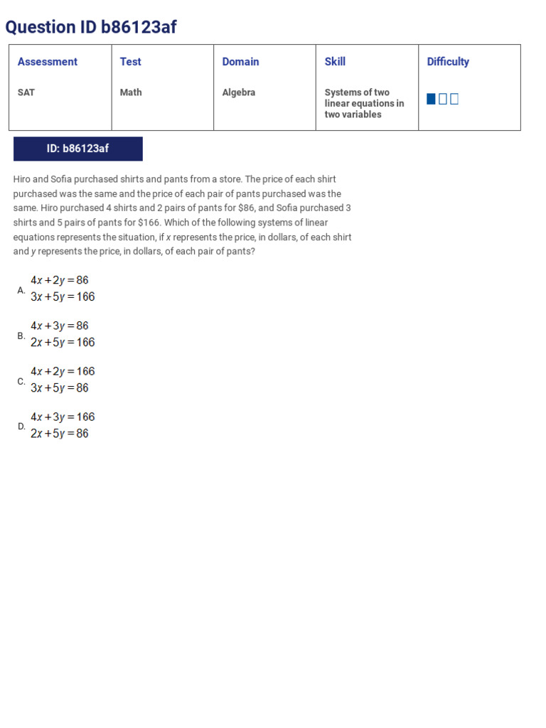 SAT Systems of Linear Equations Problems | PDF | Equations | Algebra