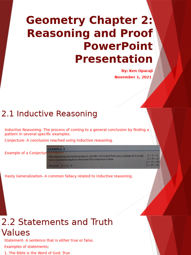 Ken's Geometry Chapter 2 Powerpoint | PDF | Deductive Reasoning ...