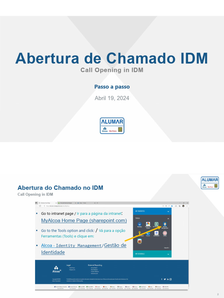 Guia para Abertura de Chamado IDM | PDF