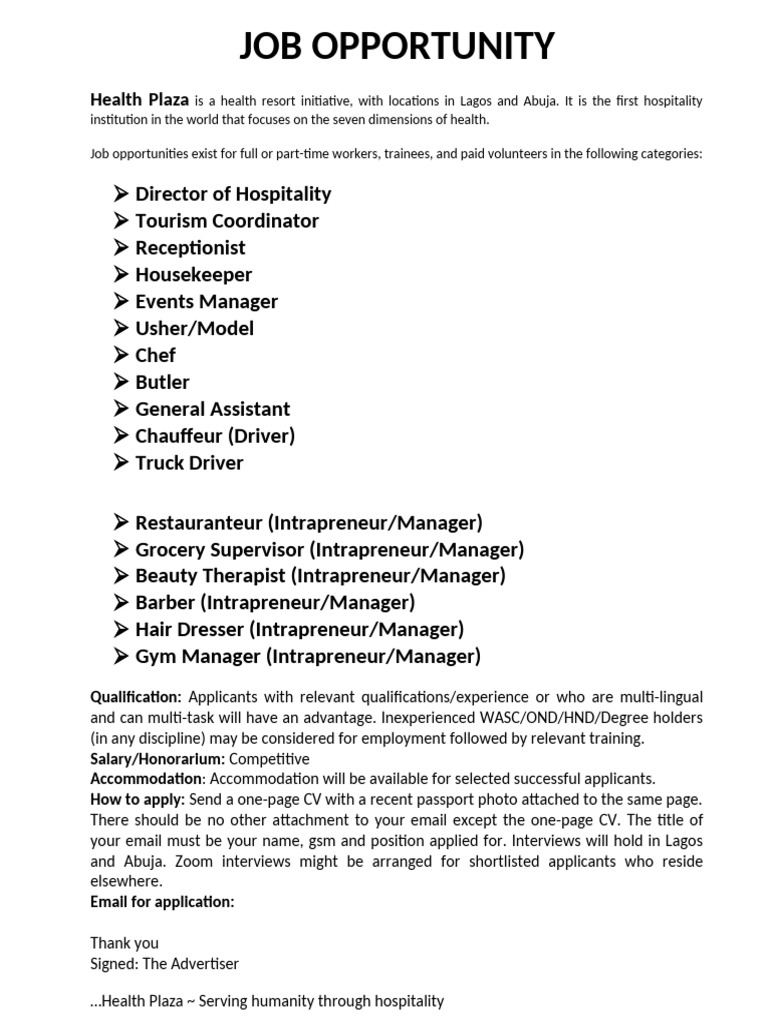 HP - Job Opportunity | PDF