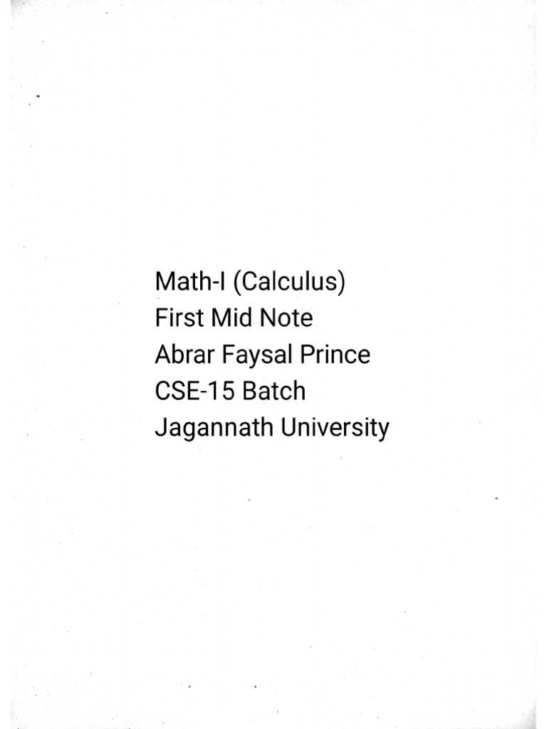 Math 1st Mid (Note) | PDF
