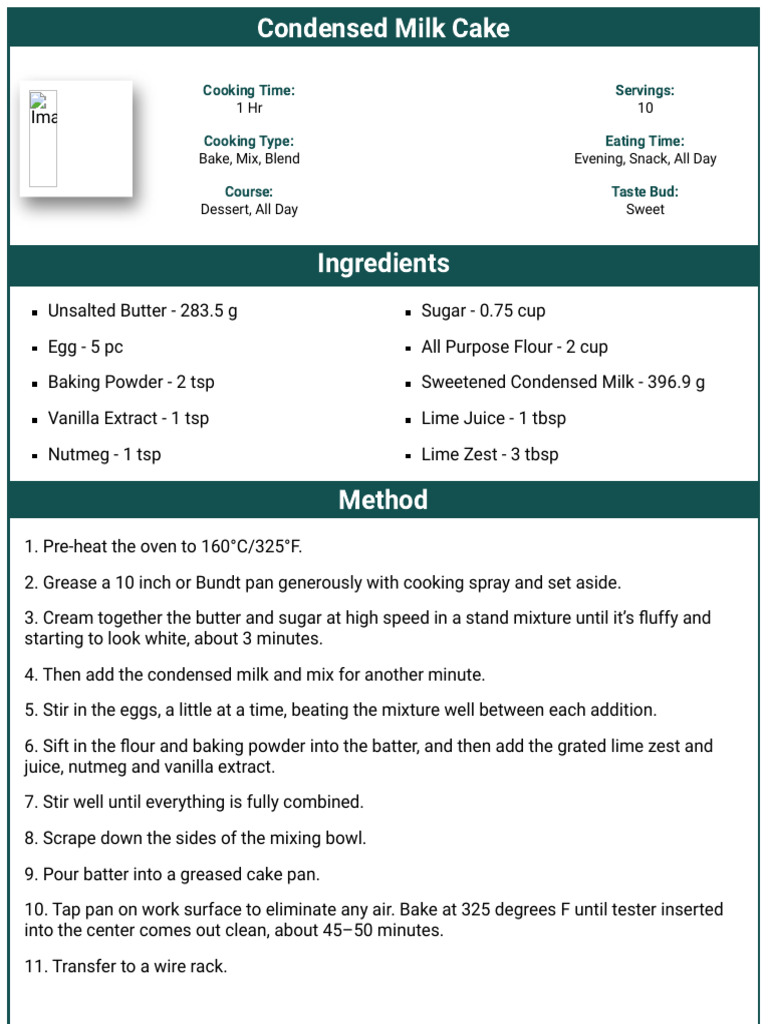 Cake Recipe | PDF | Cakes | Baking