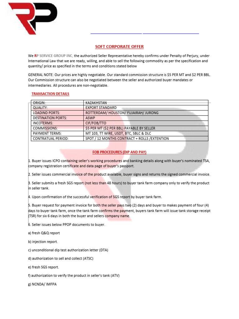 Sco RP Service Group Inc | PDF | Letter Of Credit | Receipt