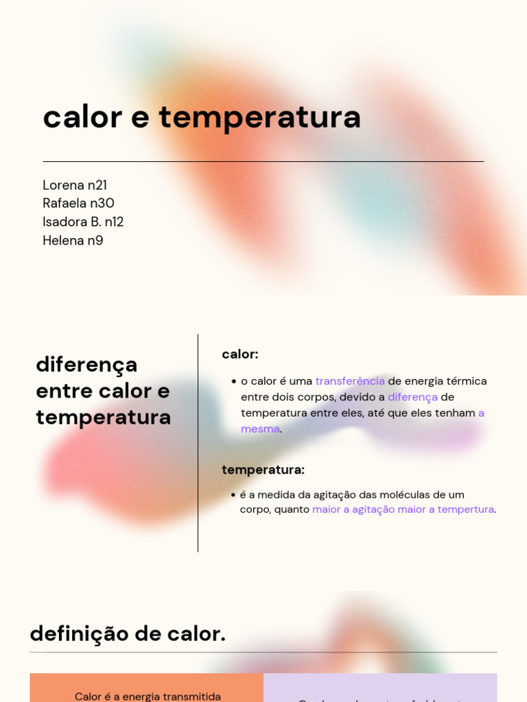Calor e Temperatura: Conceitos Básicos | PDF | Calor | Temperatura